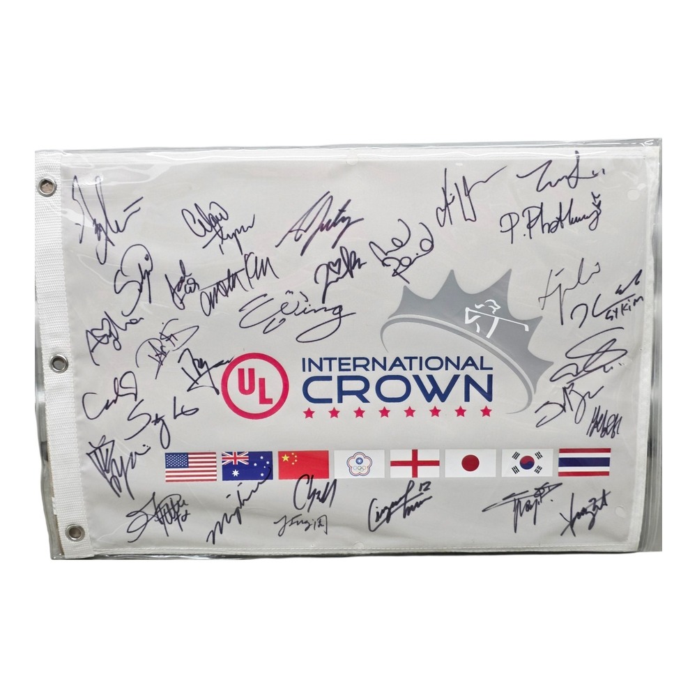 UL International Crown LPGA Multi Signed Golf Flag Lexi Thompson Charley Hull